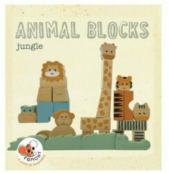 Egmont Toys - Animalele junglei din cuburi de lemn natur (5420023041616)