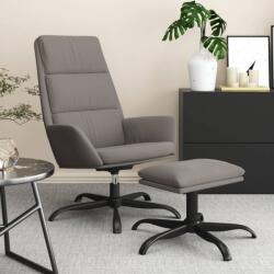 vidaXL Scaun de relaxare cu taburet, gri deschis, catifea (3097897)