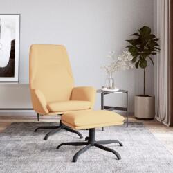 vidaXL Scaun de relaxare cu taburet, crem, țesătură microfibră (3097864)