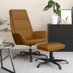 vidaXL Scaun de relaxare cu taburet, maro, catifea (3097905)