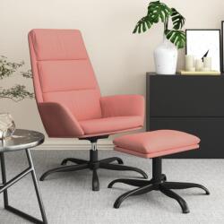 vidaXL Scaun de relaxare cu taburet, roz, catifea (3097901)