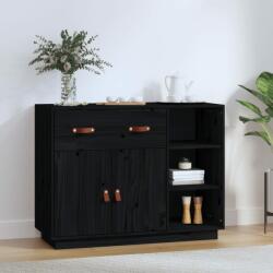 vidaXL Servantă, negru, 98, 5x40x75 cm, lemn masiv de pin (820141) Comoda