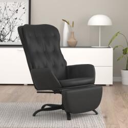 vidaXL Scaun de relaxare cu taburet, negru, piele ecologică (3097685)