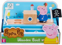 Peppa Pig Set barca din lemn cu figurina, Peppa Pig