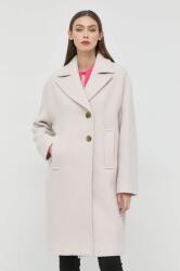 PINKO palton de lana femei, culoarea gri, de tranzitie, cu doua randuri de nasturi 9BYY-KPD0CG_90A