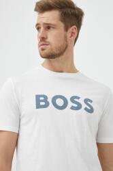 Boss Orange BOSS tricou din bumbac Boss Casual culoarea alb, cu imprimeu 9BYY-TSM0B3_00X