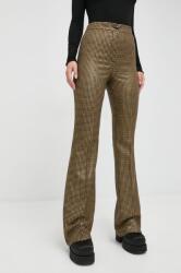 Twinset pantaloni de lana femei, culoarea auriu, drept, high waist 9BYY-SPD09F_GLD