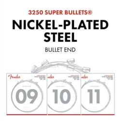 Fender 733250403 - Super Bullet® Strings, Nickel Plated Steel, Bullet End, 3250L Gauges . 009-. 042, (6) - FEN019