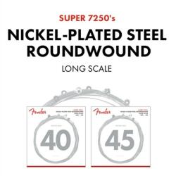 Fender 737250405 - 7250 Bass Strings Set Nickel Plated Steel Long Scale 7250ML . 045-. 100 Gauges - FEN042