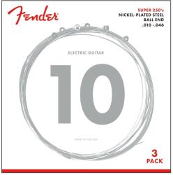 Fender 730250310 - Super 250R NPS Ball End Strings Set (. 010-. 046 Gauges) 3-Pack - FEN014