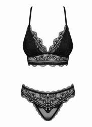 Obsessive Renelia kétrészes csipkés készlet, fekete