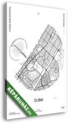 Vászonkép: Premium Kollekció: Travel poster, urban street plan city map Dubai(105x145 cm)