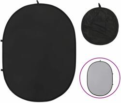 vidaXL Ecran de fundal studio foto 2-în-1 negru și gri 200x150 cm oval (190249) - vidaxl