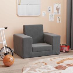 vidaXL Canapea pentru copii, antracit, pluș moale (341823) Canapea