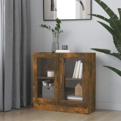 vidaXL Dulap cu vitrină, stejar fumuriu 82, 5x30, 5x80 cm lemn prelucrat (815615) Biblioteca