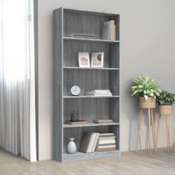 vidaXL Bibliotecă 5 niveluri gri sonoma 80x24x175 cm lemn compozit (815394) Biblioteca