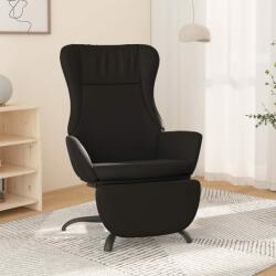 vidaXL Scaun de relaxare cu taburet, negru lucios, piele artificială (3097895)