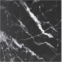 vidaXL Blat masă negru 80x80 cm 6 mm sticlă securizată design marmură (322273)