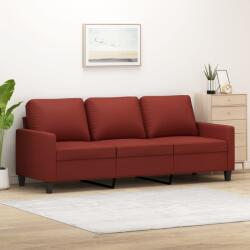 vidaXL Canapea cu 3 locuri, roșu vin, 180 cm, piele ecologică (348683) Canapea