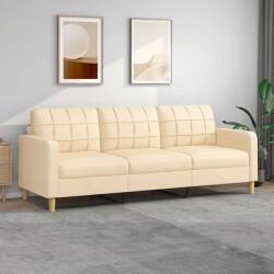 vidaXL Canapea cu 3 locuri, crem, 210 cm, material textil (348631) Canapea