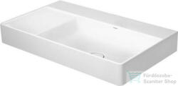 Duravit DURASQUARE 80x47 cm-es bútorral aláépíthető csaplyuk- és túlfolyó nélküli csiszolt mosdó jobbos medencével, Wondergliss bevonattal, 23498000791 (23498000791)