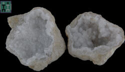 Geoda de Cuart Alb Cristal Natural - 86x85x63 mm - 1 Pereche