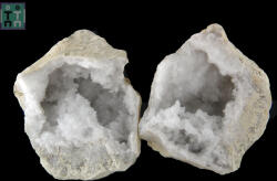  Geoda de Cuart Alb Cristal Natural - 106x77x53 mm - 1 Pereche