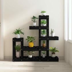 vidaXL Suport pentru plante, Negru, 92x25x97 cm, lemn masiv de pin (822106)