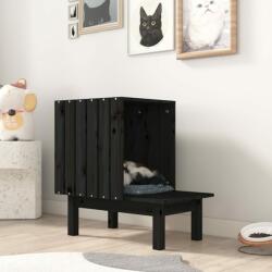 vidaXL Casă pentru pisici, negru, 60x36x60 cm, lemn masiv de pin (822456)