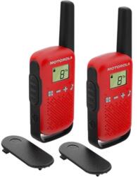 Motorola Комплект радиостанции Motorola T42, 2 броя, Обхват до 4 км, 16 канала, Червени (T42 Red) Радиостанции