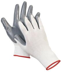 Manusi protectie, standard EN420, EN-388: 3131, degete cauciucate cu nitril - marimea 10 - alb cu gri (V0108005899100)