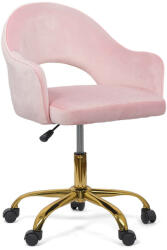  Scaun din catifea pentru birou cu baza aurie OFF 640 roz