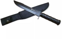 Taktikai kés MILITARY FINKA SURVIVAL 35 cm fekete/ezüst, Fekete