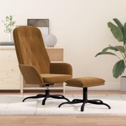 vidaXL Scaun de relaxare cu taburet, maro, catifea (3097638)