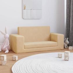 vidaXL Canapea pentru copii cu 2 locuri, crem, pluș moale (341830) Canapea