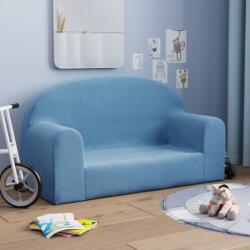 vidaXL Canapea pentru copii cu 2 locuri, albastru, pluș moale (341795) Canapea