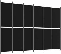 vidaXL 6 paneles fekete szövet térelválasztó 300x220 cm 350257