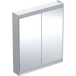 Geberit ONE tükrös szekrény ComfortLight világítással, két ajtóval, falon kívüli szerelés, 90x75cm, eloxált alumínium 505.812. 00.1 (505.812.00.1)