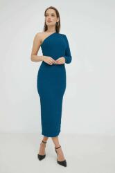 Bardot rochie culoarea albastru marin, midi, drept 9BYY-SUD1L7_59X