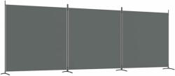 vidaXL 3 paneles antracitszürke szövet térelválasztó 525x180 cm 350280