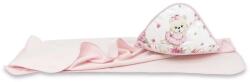 MimiNu Prosop mare cu gluga si volanas 100x100 cm Pink Ballerina (6426972014274)