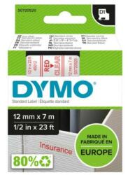 DYMO Feliratozógép szalag Dymo D1 S0720520/45012 12mmx7m, ORIGINAL, piros/víztiszta (S0720520) - web24