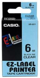 Casio Feliratozógép szalag XR-6X1 6mmx8m Casio víztiszta/fekete (XR6X1) - web24