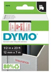 DYMO Feliratozógép szalag Dymo Letratag Dymo D1 S0720550/45015 12mmx7m, ORIGINAL, piros/fehér (S0720550)