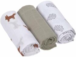 Lässig Swaddle Burp Blanket Little Forest Fox 60 × 60 cm