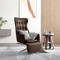 vidaXL Scaun de relaxare cu taburet, maro lucios, piele artificială (3097722)