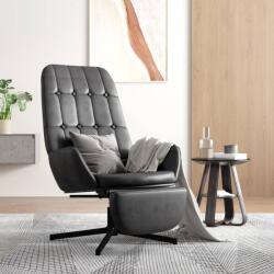 vidaXL Scaun de relaxare cu taburet, negru lucios, piele artificială (3097717)
