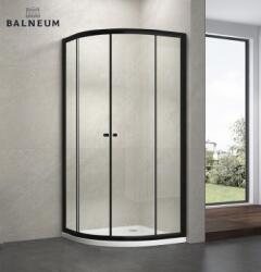 Balneum Royal fekete keretes íves zuhanykabin (BL-503-90-B)