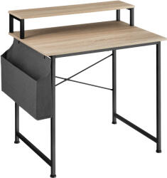tectake 404663 íróasztal polccal és szövet táskával - könnyű fa, tölgy sonoma, 80 cm