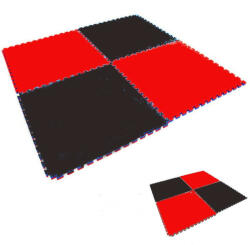  Puzzle Tatami Torna Szönyeg Elem 100 X 100 X 3 Cm Védőszegéllyel Piros/Fekete (ST3138PF) - jatekrt